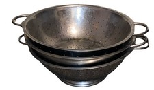 3 x Aluminium Catering Colander Large Commercial Kitchen