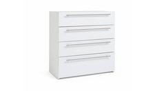 Atlas 4 Drawer Chest White Gloss Storage Organiser Bedroom Furniture