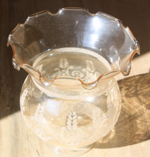 Vintage glass fluted etched