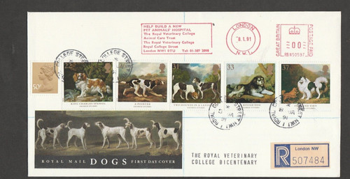 1991 dogs royal mail cover - dogs,