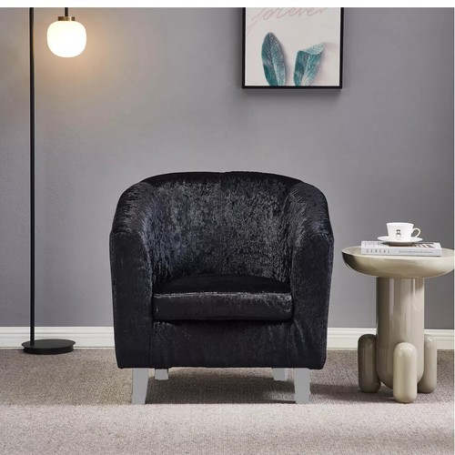 Tub chair velvet faux - tub, leather