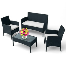 4PC Patio Furniture Set Rattan