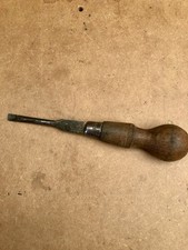 W Marples 6” Inch Flat Head Screwdriver Cross Ground Skidproof Point  - Wooden