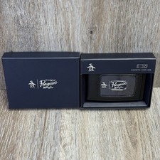 An Original Penguin ~ By Munsingwear ~ Magnetic Flip Card Case Leather Gift Box