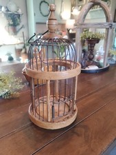 Vtg Wood Bird Cage House