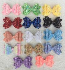 Glitter Christmas Hair Bow Clip Chunky Glitter girl accessory UK Seller ??