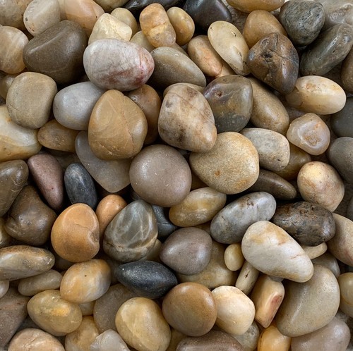 Natural polished river pebble - river,