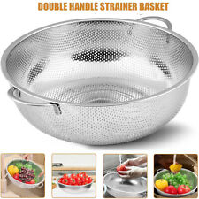 Stainless Steel Wash Basket Rice Colander Strainer, Spaghetti Metal Sink Mesh UK