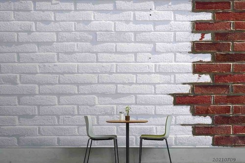 White red brick wall - red,