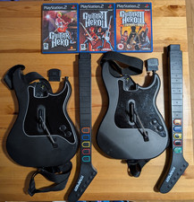 PlayStation 2 Guitar Hero I, II and III with 2x Kramer Guitars, Wireless TESTED