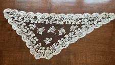 Antique/Vintage Black/Gold Lace Triangular Mantilla Head Cover Soft Veil/Scarf