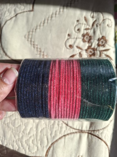 Black pink green bangles - black,