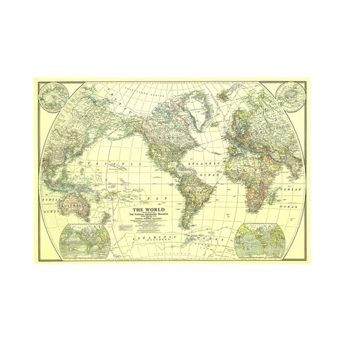 Vintage world map political - vintage,