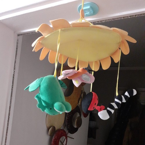 Baby cot mobile felt green - cot,