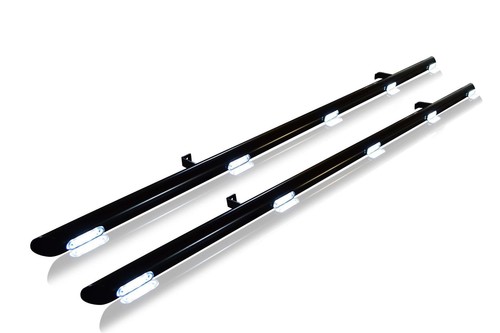 Black side bars white leds - black, +