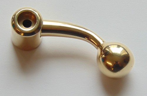 Polished brass bolt handle - brass,
