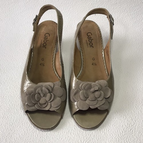 Gabor grey leather shoes size - gabor,