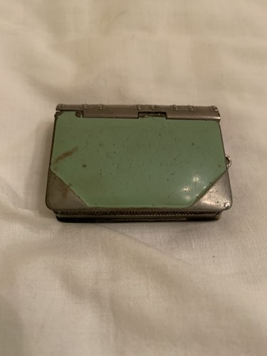 Antique enamel green - enamel, silver