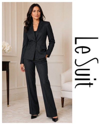 Suit black pinstripe - suit, pc