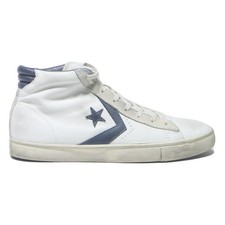 CONVERSE Pro Leather Mens High Top Trainers White & Navy Leather UK 10 Casual