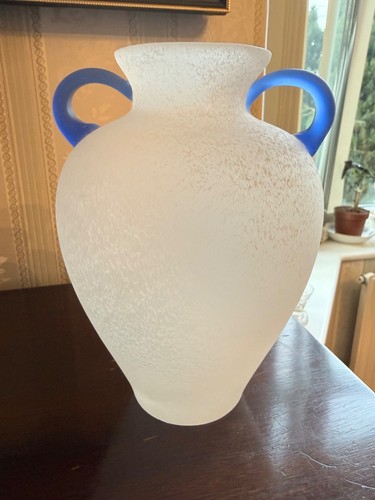 White blue handles - blue, murano