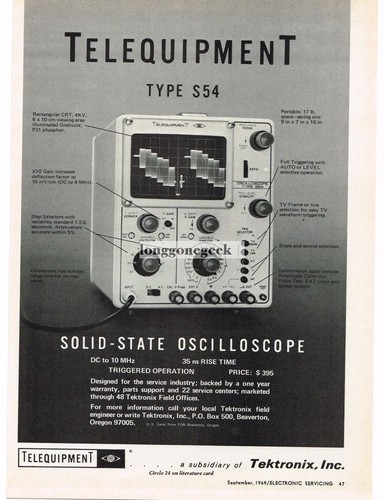 1969 tektronix telequipment - tektronix,