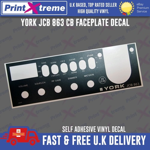 York jcb863 radio faceplate - jcb863,