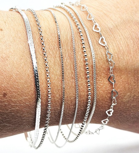 Sterling silver bracelet chain - bracelet,