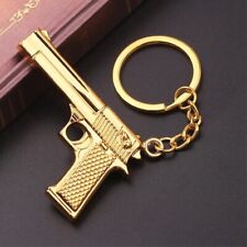 Gold Desert Eagle Pistol Weapon Military Keychain Keyring + Free Gift Bag