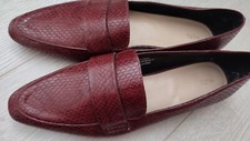 Long Tall Sally metal trim loafers Shoes Wine  Red  standard fit size UK 9