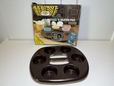 Vtg Nordic Ware EGGS 'N MUFFIN Microwave Cookware Pan 6 Molds Cupcake Box