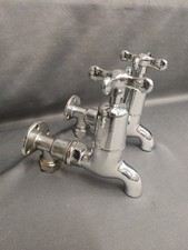 CHROME WALL MOUNTED KITCHEN TAPS IDEAL 4 BELFAST SINK,  REFURBISHED 12 CM REACH 