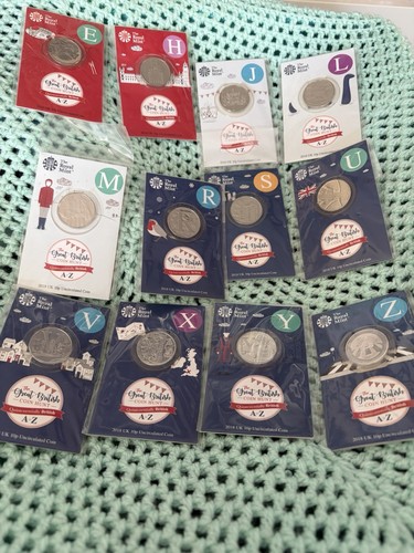 10p alphabet coins - alphabet,