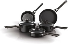 Ninja CW55000UK Zerostick Classic 5 Piece Pan Set Aluminium Cookware – Black