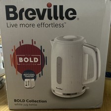Breville Bold White Electric Kettle | 1.7L | 3kW Fast Boil | White & Silver C...