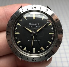 Vintage 1967 Bulova Accutron Astronaut GMT Tuning Fork 214HN Men's Watch