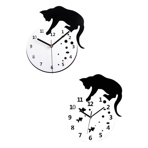 Cats wall clock silent - clock, hanging