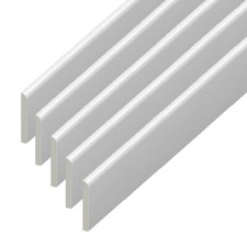 45mm PVC Architrave Plastic Skirting Board Window Edging Trim  5 x 95cm Lengths