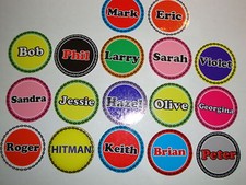 12 BOWLS STICKERS 1" ANY NAME