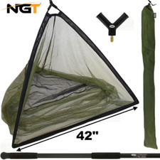 NGT 42" Inch Landing Net with Metal Spreader V Block Carp Fishing + 2m Handle