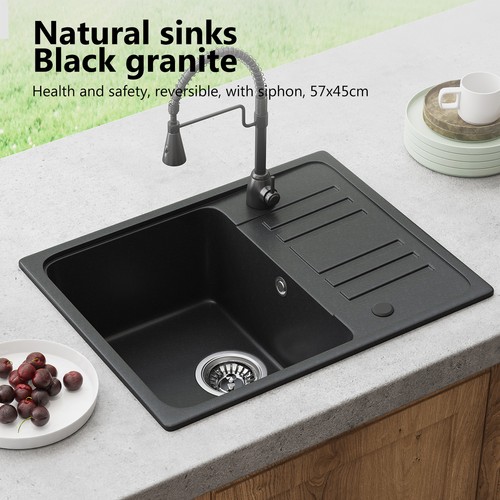 Kitchen sink single bowl black - single,