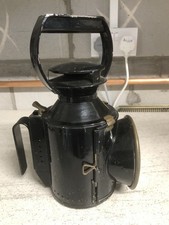 Vintage BR Thee Aspect Oil Lamp with Original Burner British Railway