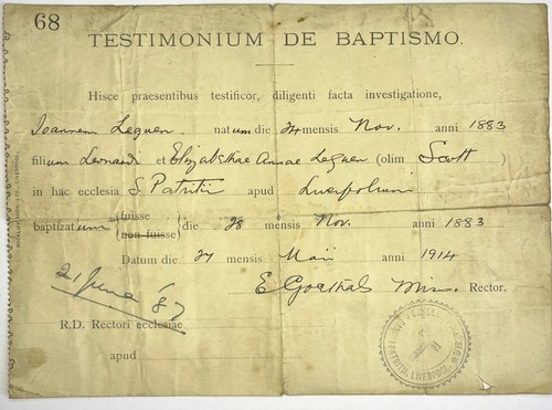 Baptism certificate john - certificate,