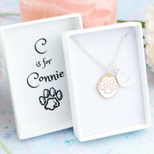 Paw print necklace - paw,