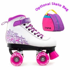 SFR Vision II Quad Roller Skates Girls White & Purple - FREE SKATE TOOL!