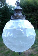 A LARGE RECLAIMED GLASS GLOBE WITH BRASS GALLERY CHANDELIER LIGHT DAUM ?