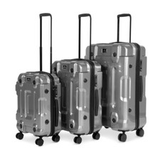 Dellonda DL9 3 Piece Luggage, Hard Shell Suitcase Travel Set & TSA Lock, Silver