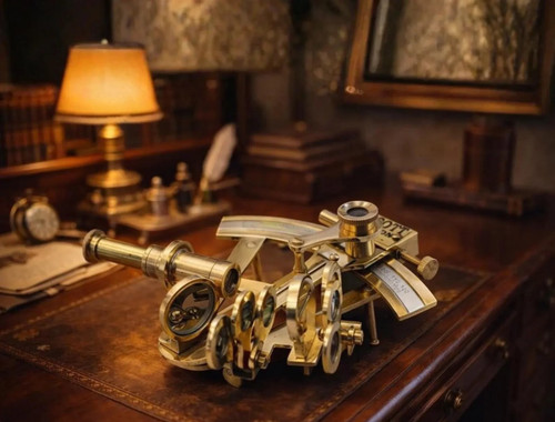 Vintage brass sextant scott - vintage,