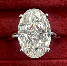 14K White Gold 9CT Giant Oval