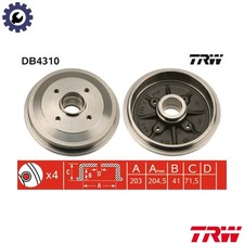 2x BRAKE DRUM DB4310 FOR